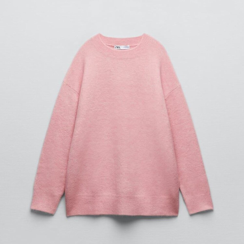 Zara Pink Crew Neck Sweater